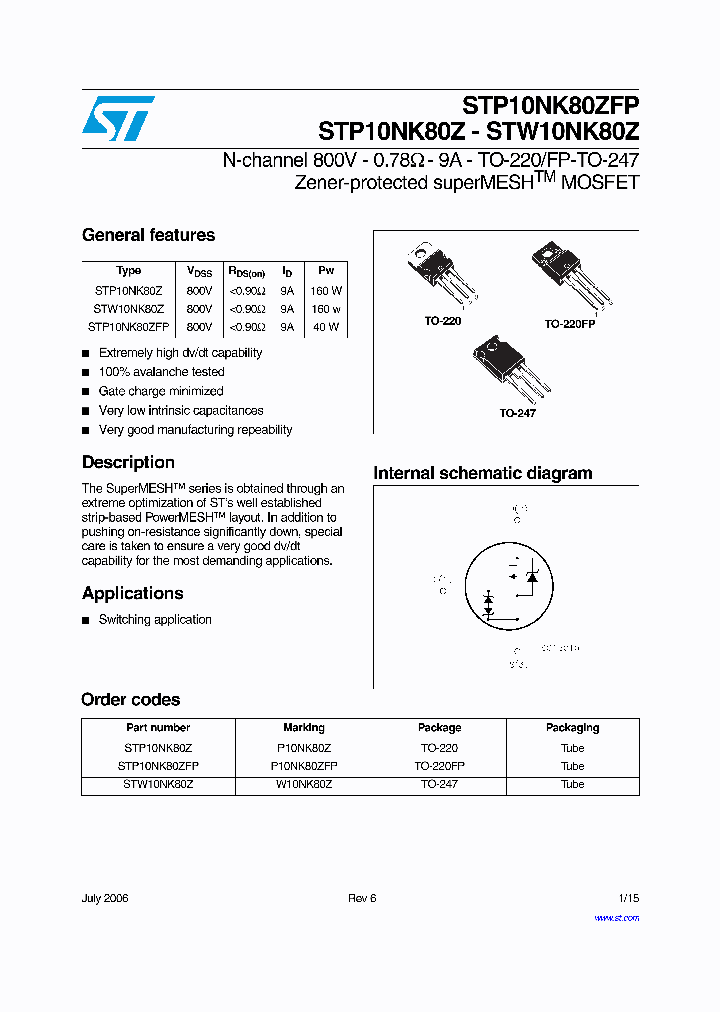 STW10NK80Z_7679898.PDF Datasheet