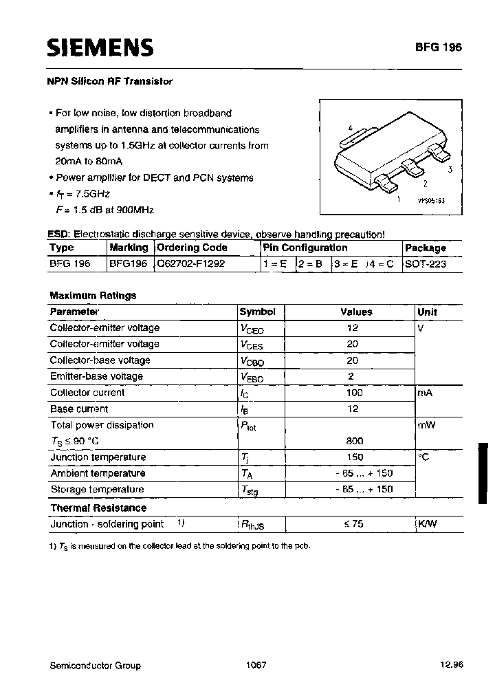 BFG196E6327_7685757.PDF Datasheet