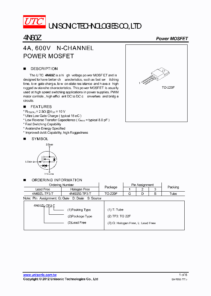 4N60Z_7690174.PDF Datasheet