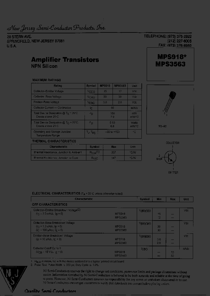 MPS918_7696684.PDF Datasheet