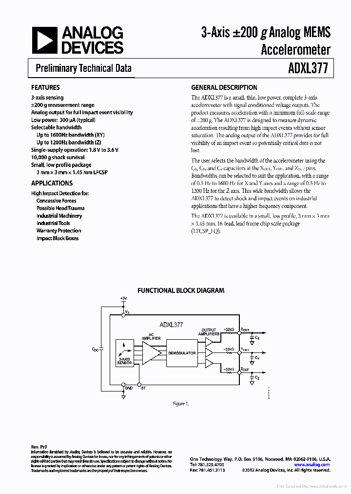 ADXL377_7700521.PDF Datasheet