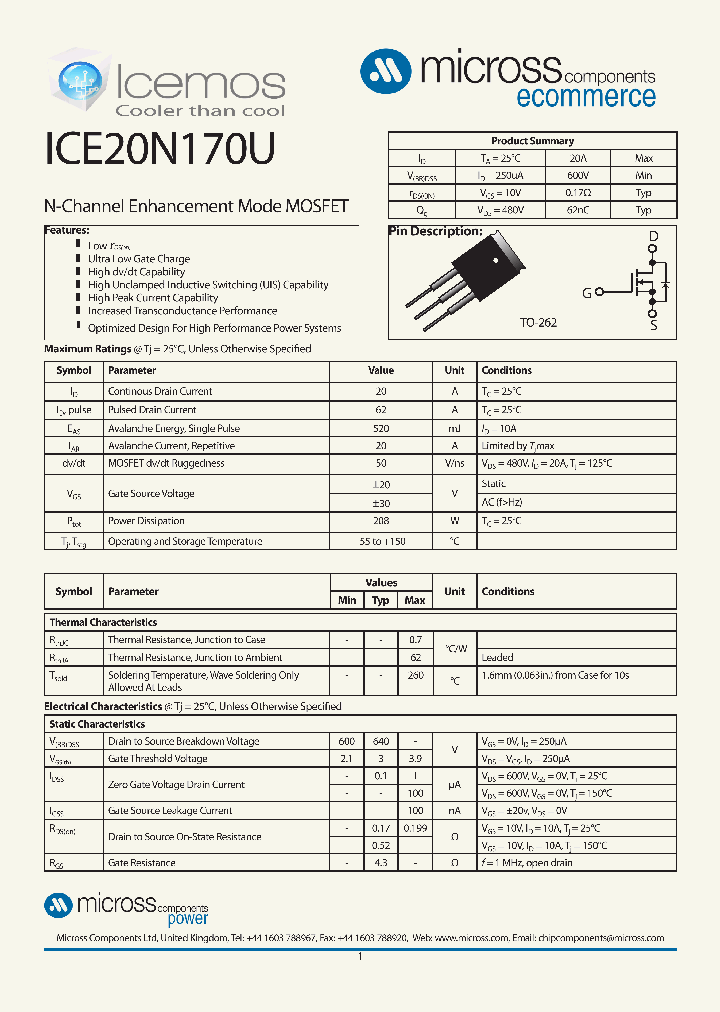 ICE20N170U_7710993.PDF Datasheet
