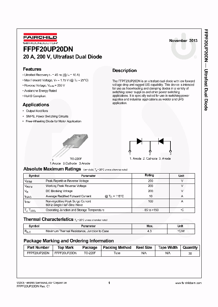 FFPF20UP20DNTU_7715077.PDF Datasheet