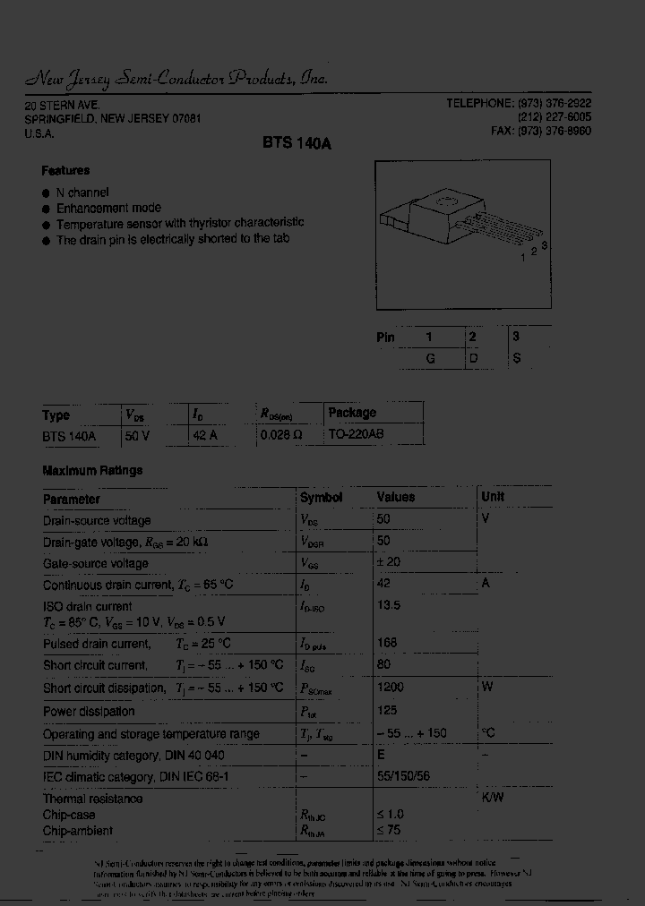 BTS140A_7719414.PDF Datasheet