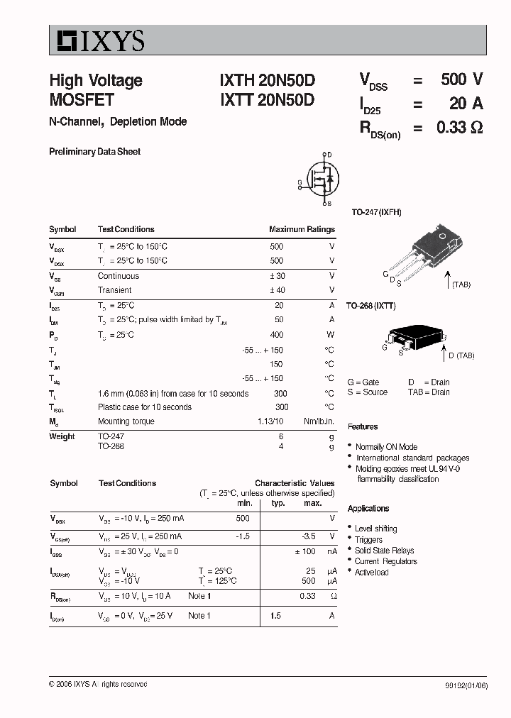 IXTH20N50D_7738385.PDF Datasheet