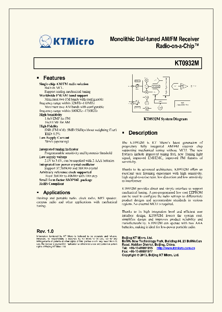 KT0932M_7734937.PDF Datasheet