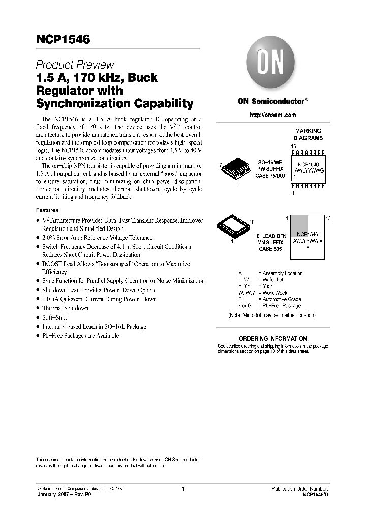 NCP1546PWR2G_7741293.PDF Datasheet