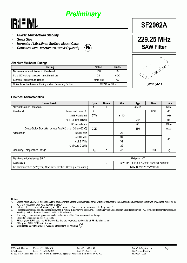 SF2062A_7749281.PDF Datasheet