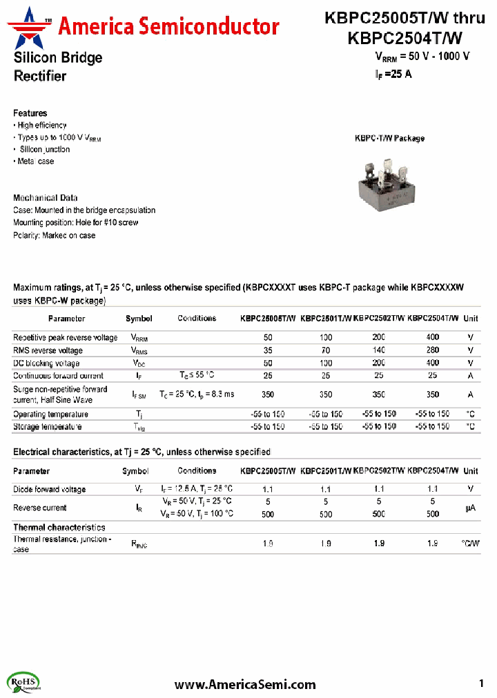 KBPC25005TW_7750930.PDF Datasheet