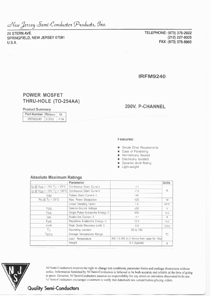 IRFM9240_7752071.PDF Datasheet