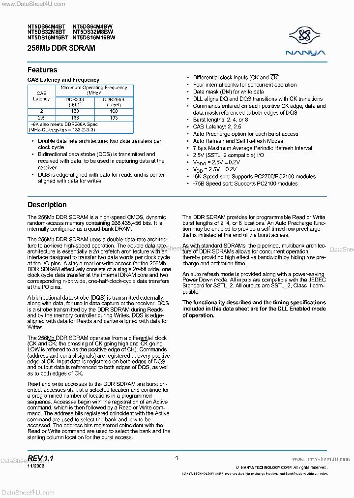 NT5DS32M8BW_7737239.PDF Datasheet
