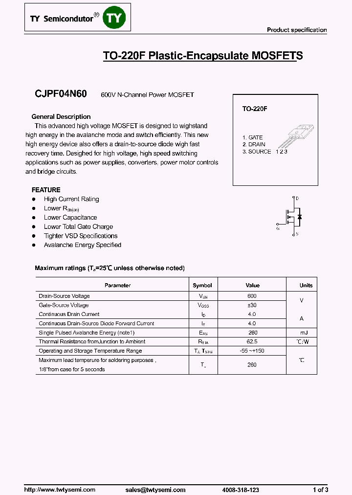 CJPF04N60_7778420.PDF Datasheet