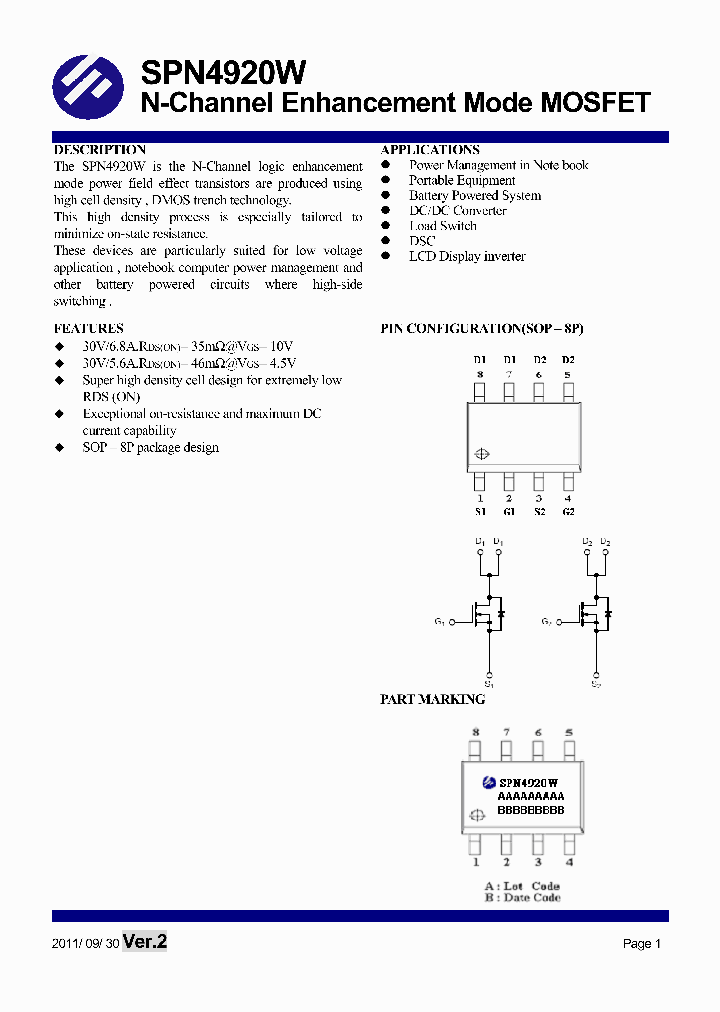 SPN4920W_7782205.PDF Datasheet