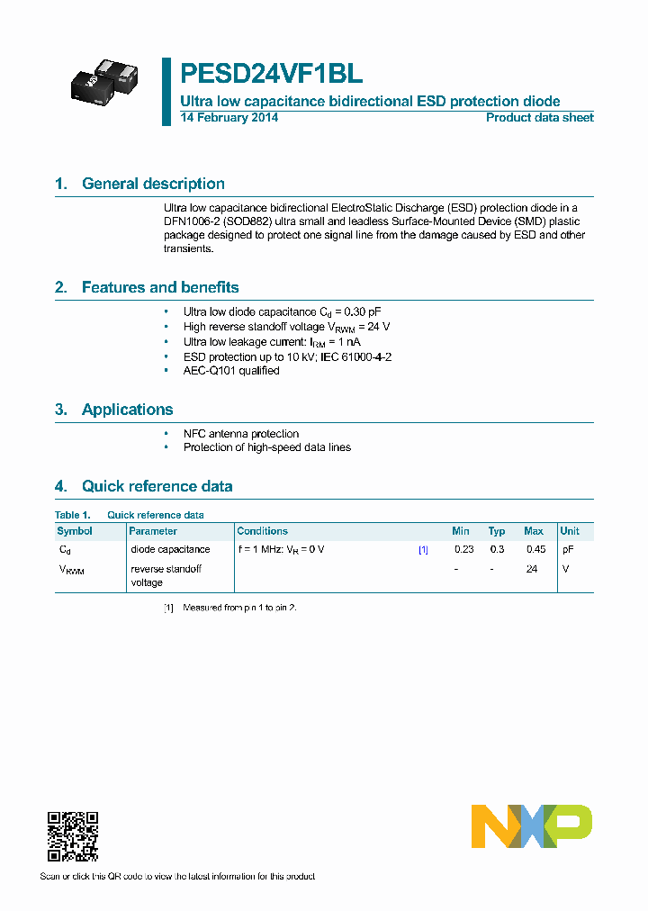 PESD24VF1BL_7778557.PDF Datasheet