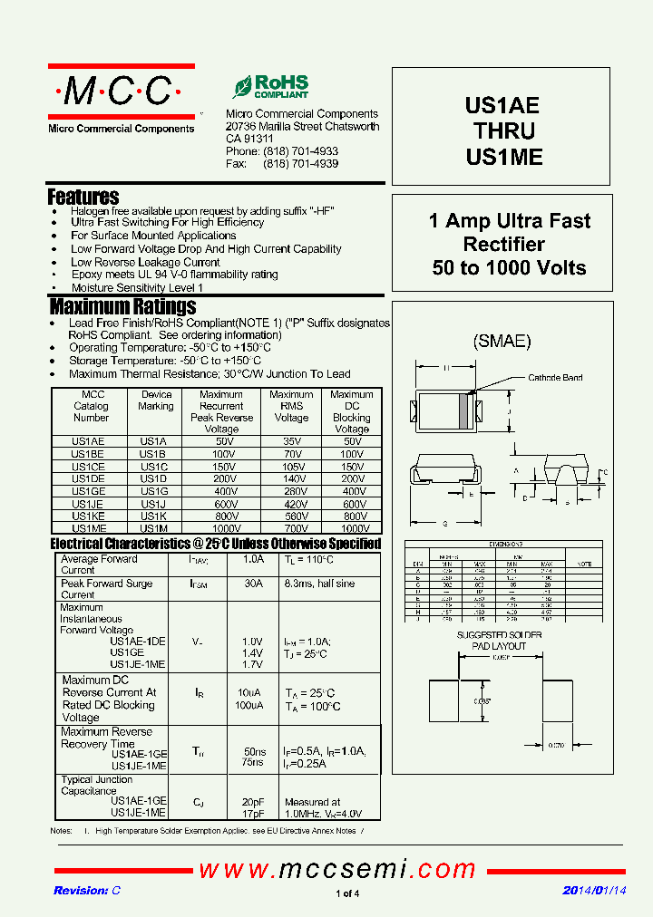 US1ME-TP_7809597.PDF Datasheet