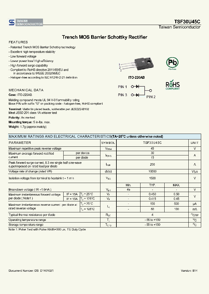 TSF30U45C_7811629.PDF Datasheet