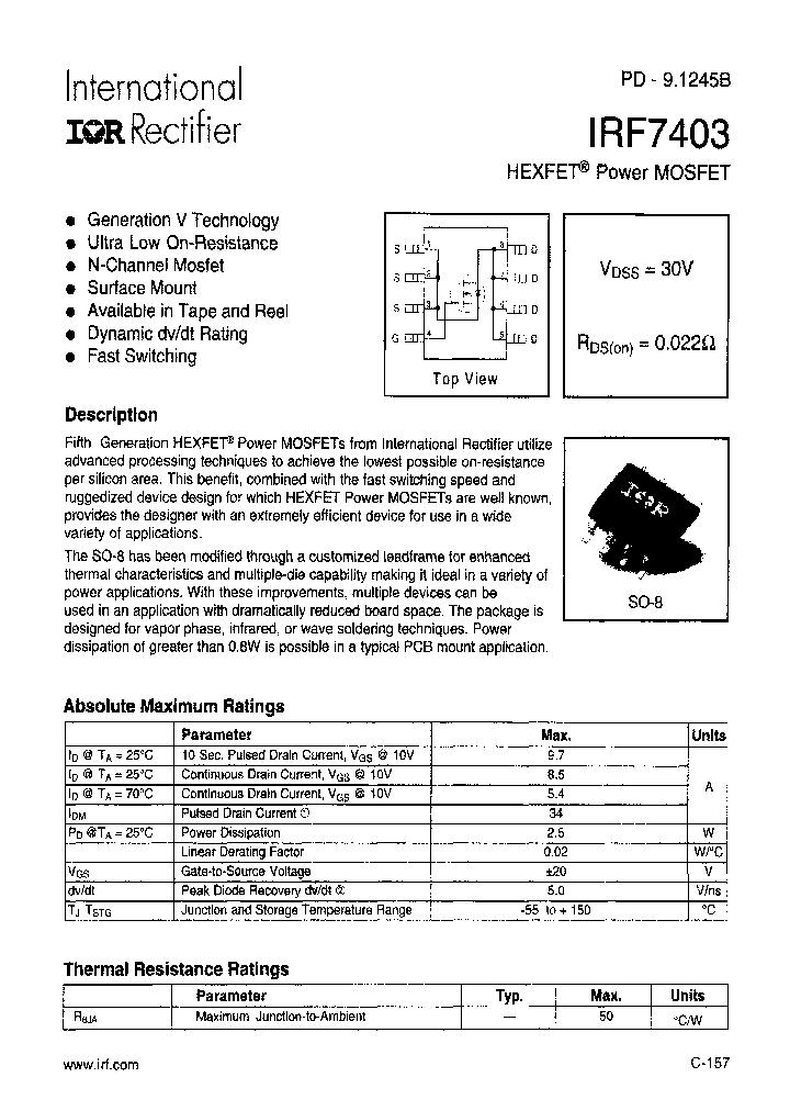 IRF7403TRPBF_7758335.PDF Datasheet