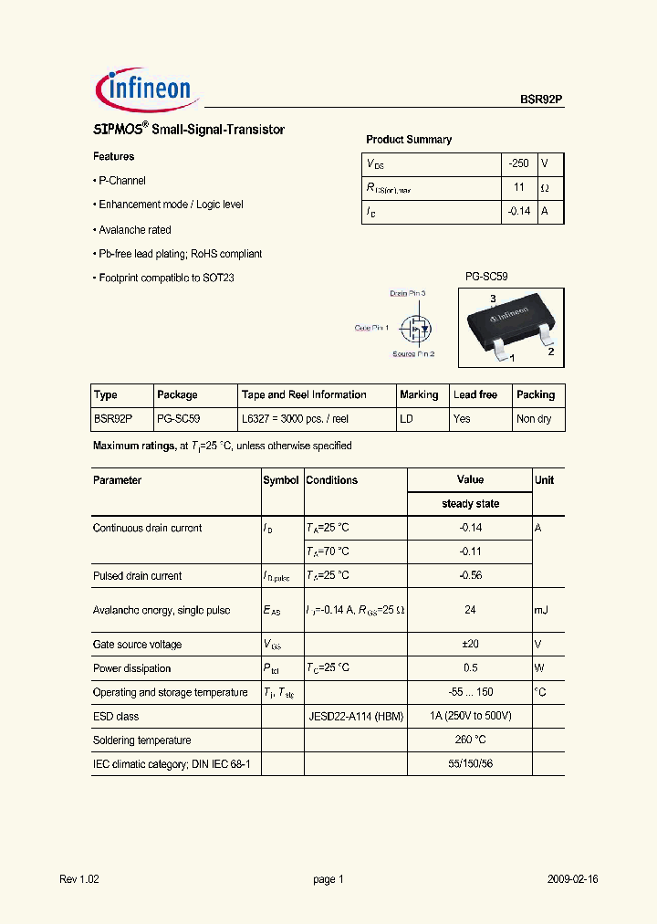 BSR92P_7789443.PDF Datasheet