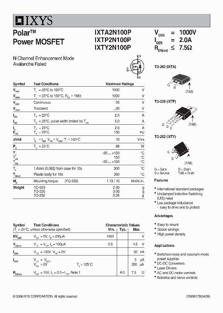 IXTP2N100P_7798521.PDF Datasheet