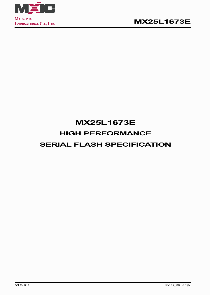 MX25L1673E_7828789.PDF Datasheet