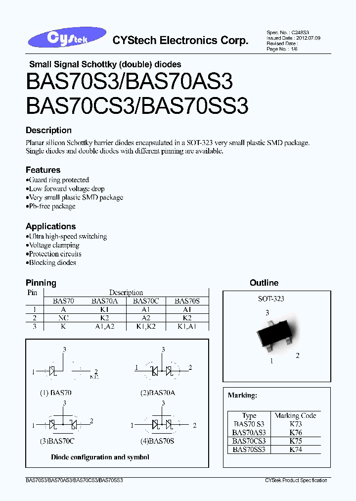BAS70CS3_7860239.PDF Datasheet