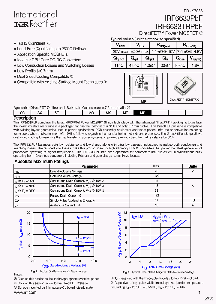 IRF6633PBF_7767473.PDF Datasheet