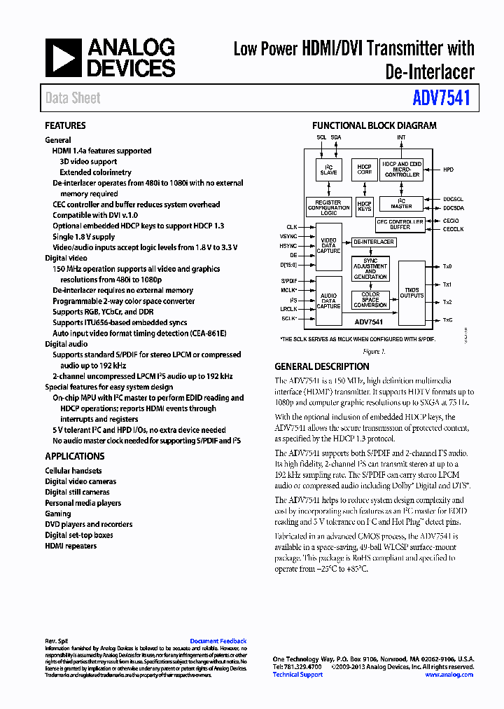 ADV7541_7864554.PDF Datasheet