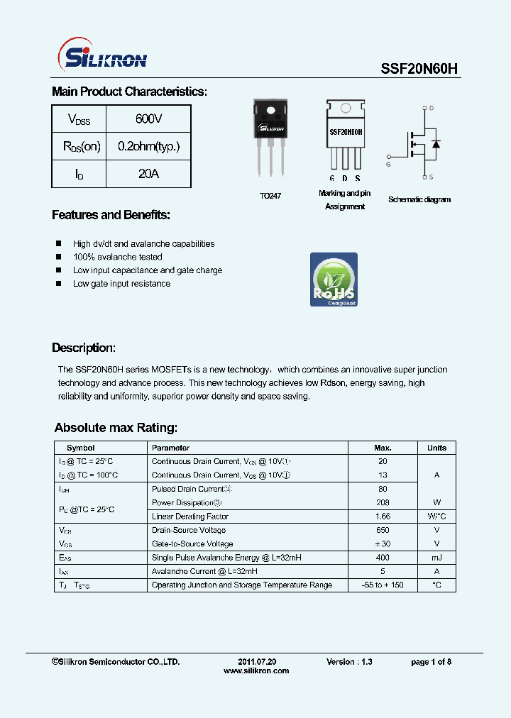 SSF20N60H_7866836.PDF Datasheet