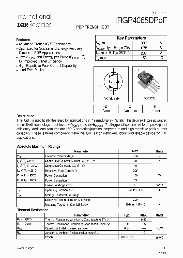 IRGP4065DPBF_7824489.PDF Datasheet