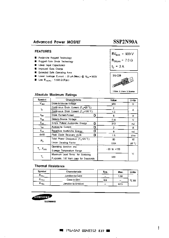 SSP2N90A_7844424.PDF Datasheet