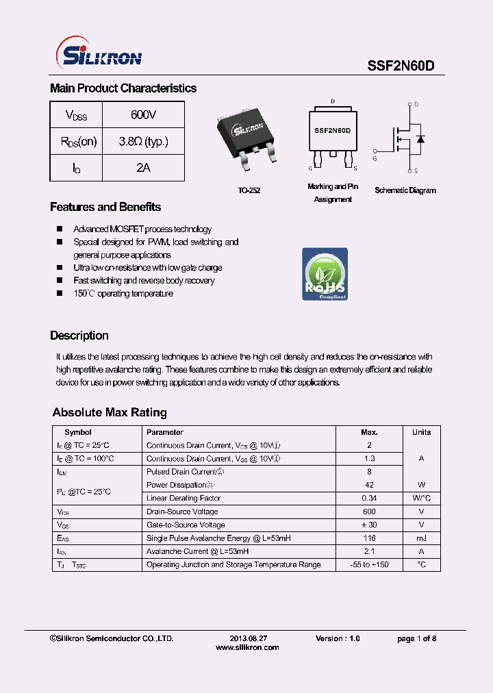 SSF2N60D_7873115.PDF Datasheet