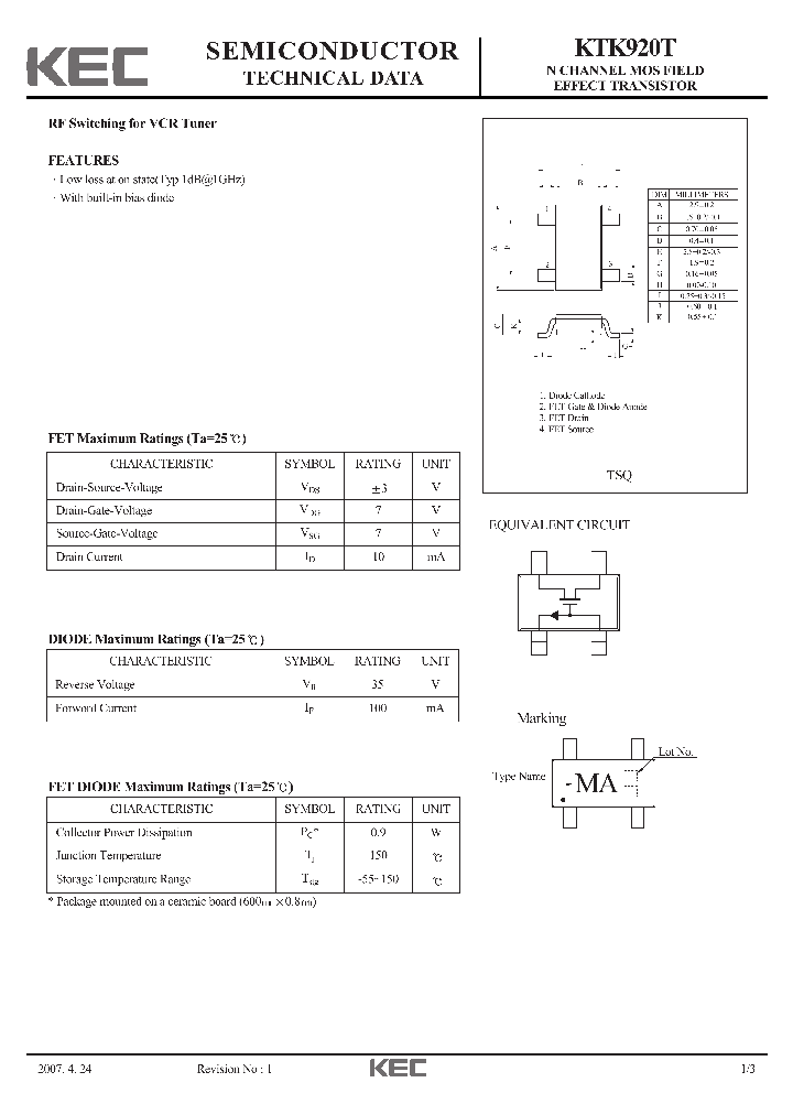 KTK920T_7854812.PDF Datasheet