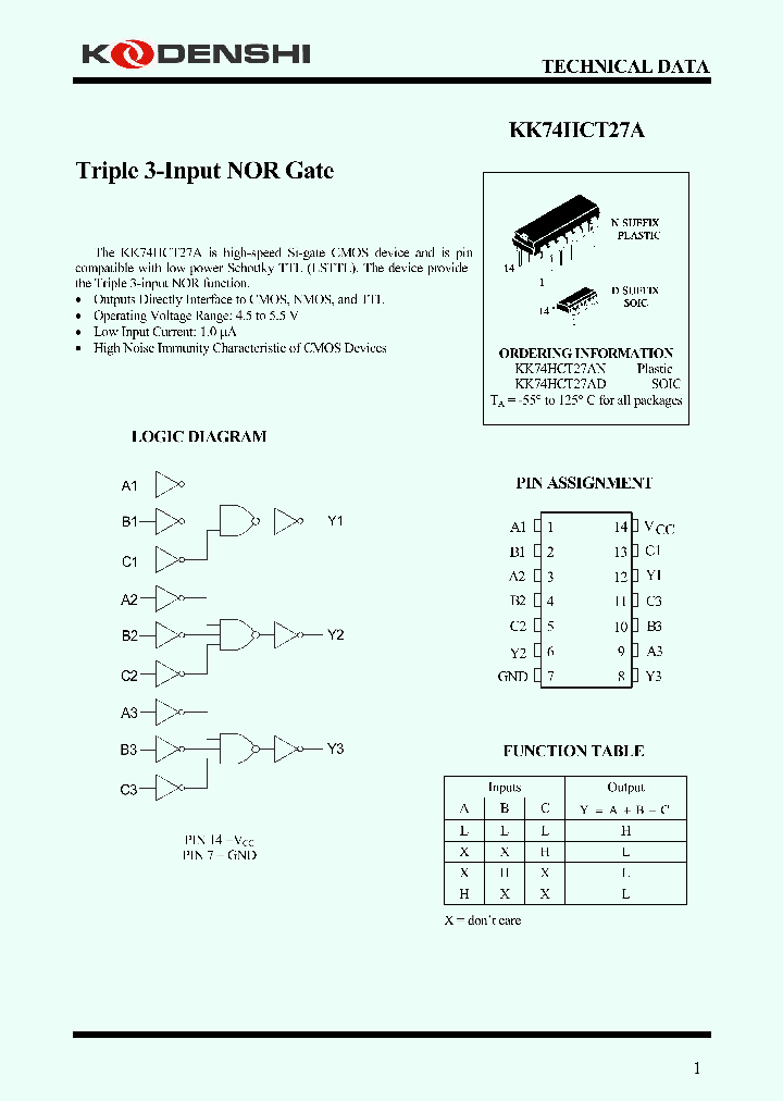 KK74HCT27A_7882645.PDF Datasheet