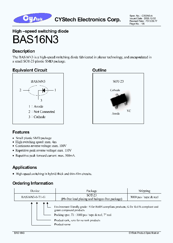 BAS16N3_7887644.PDF Datasheet