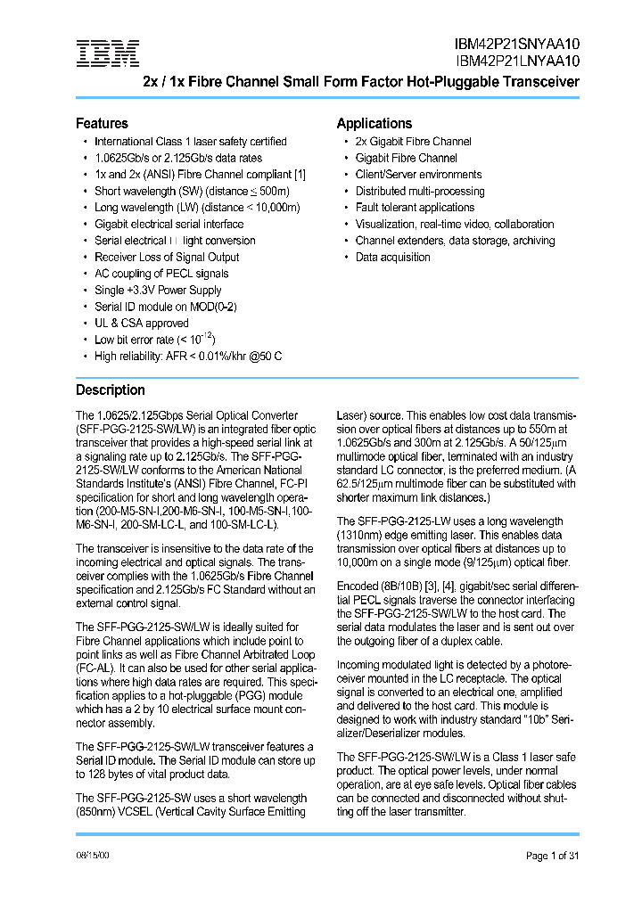IBM42P21LNYAA10_7890622.PDF Datasheet