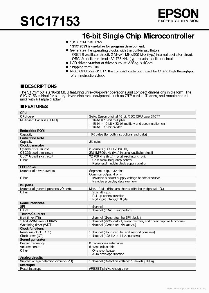 S1C17153_7782149.PDF Datasheet