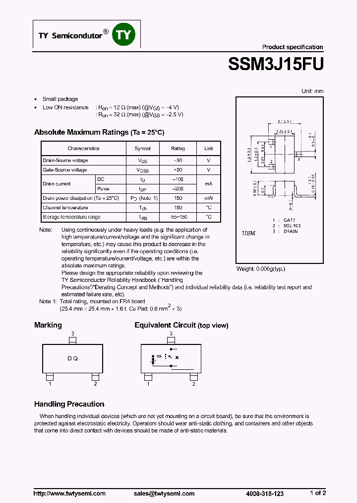 SSM3J15FU_7909439.PDF Datasheet