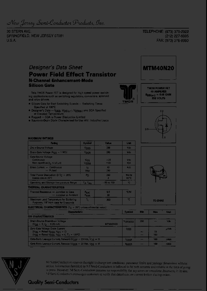 MTM40N20_7915459.PDF Datasheet