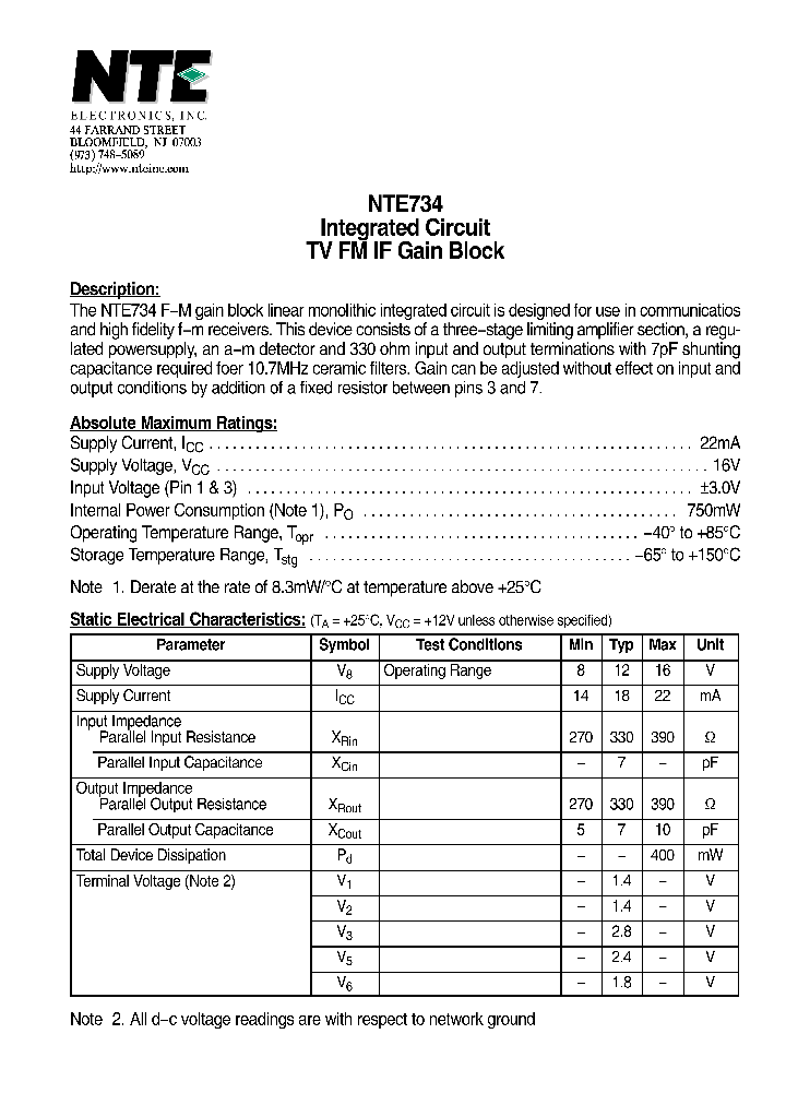 NTE734_7925994.PDF Datasheet