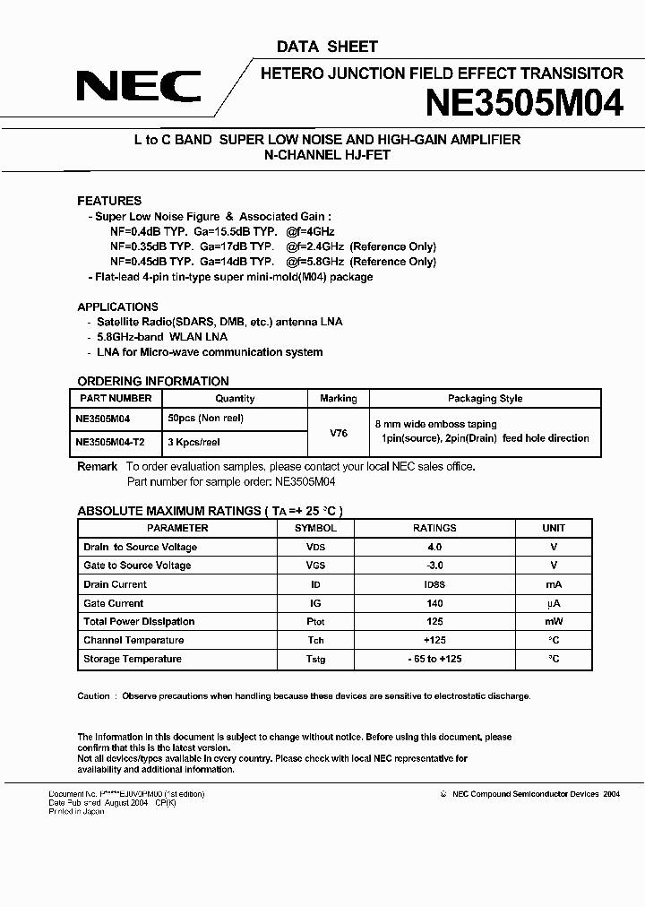 NE3505M04-T2_7934965.PDF Datasheet