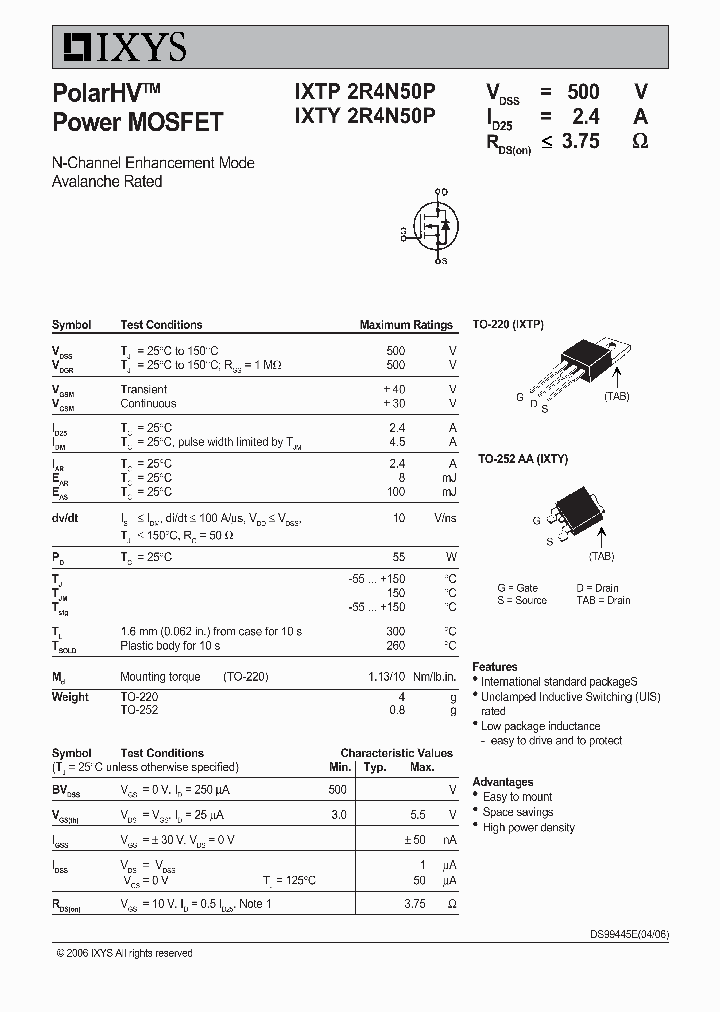 IXTY2R4N50P_7999451.PDF Datasheet