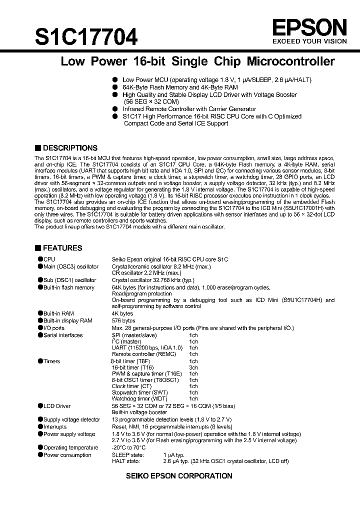 S1C17704_8000960.PDF Datasheet