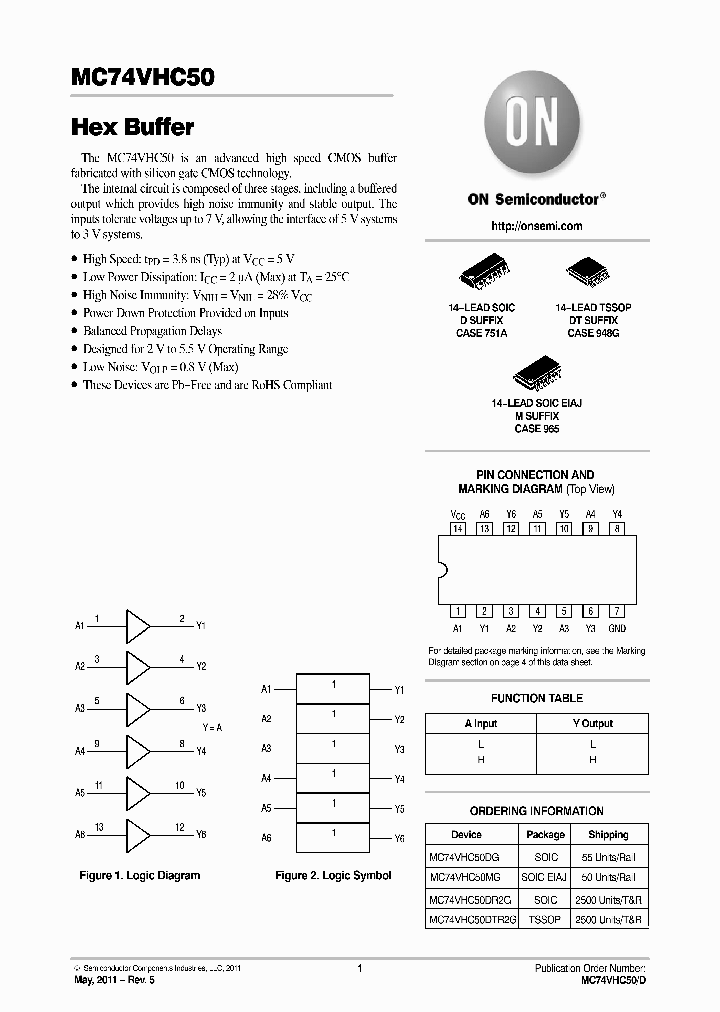 MC74VHC50DR2G_8006521.PDF Datasheet