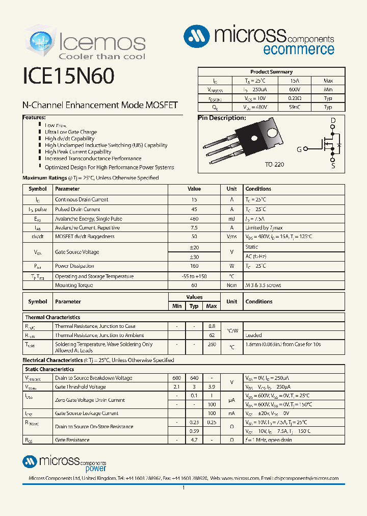 ICE15N60_8011993.PDF Datasheet