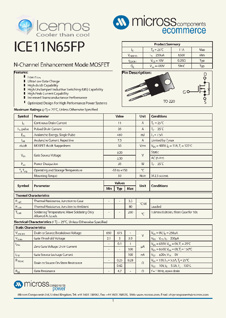 ICE11N65FP_8011990.PDF Datasheet