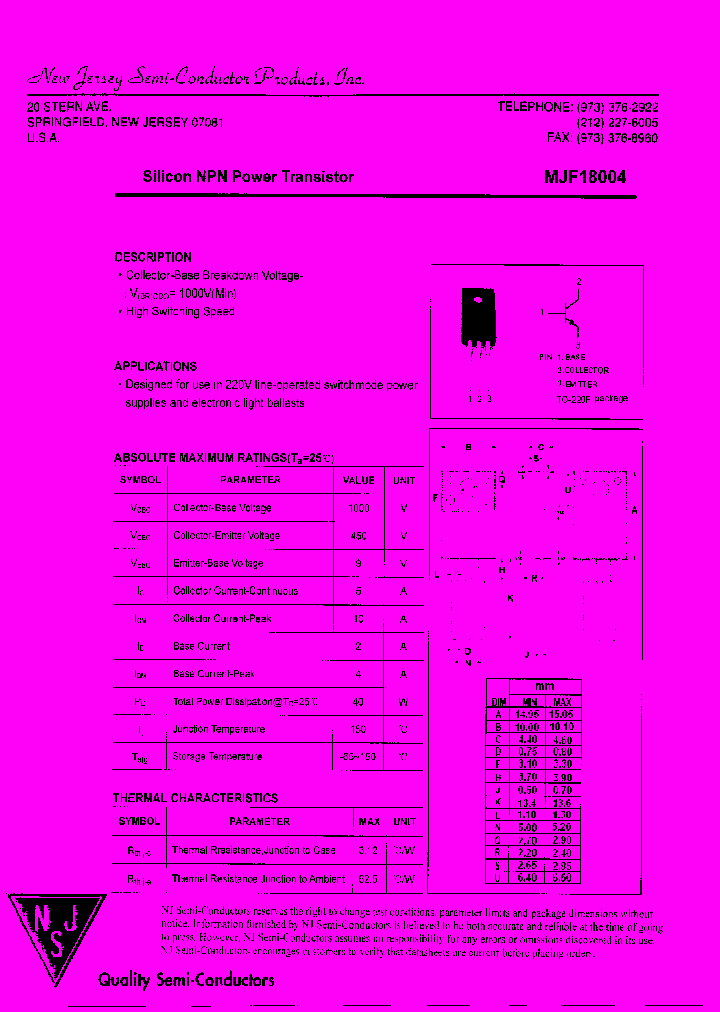 MJF18004_8017617.PDF Datasheet