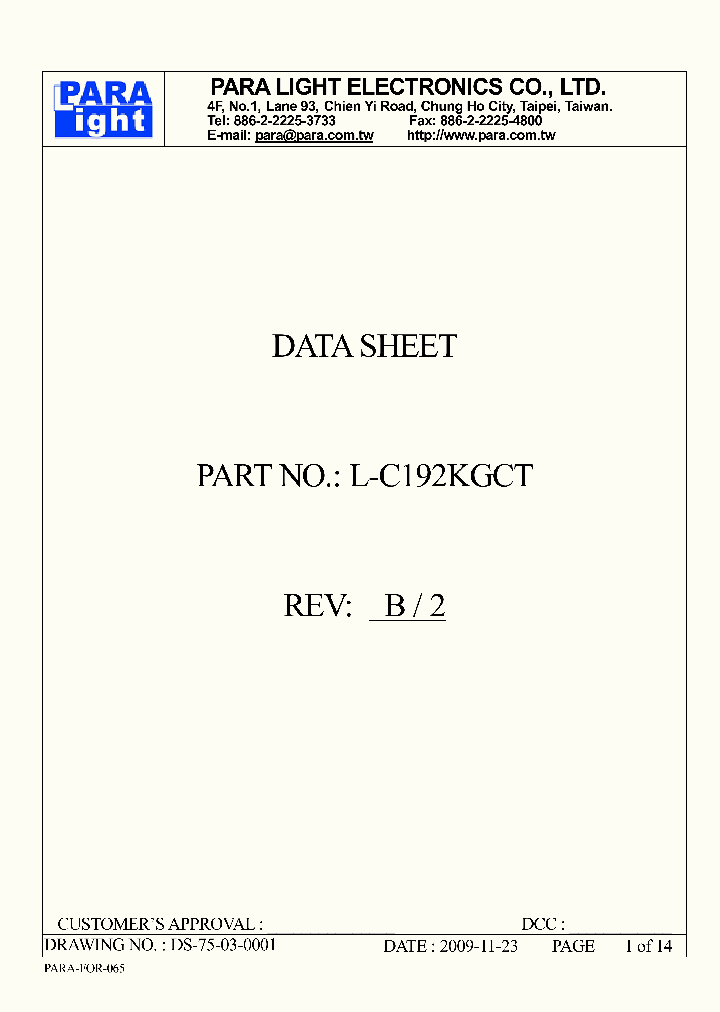 L-C192KGCT_8021365.PDF Datasheet