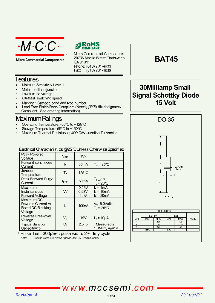 BAT45_8022049.PDF Datasheet