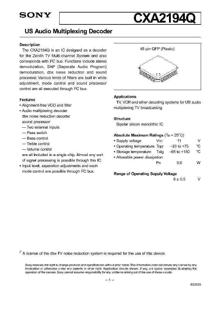 CXA2194Q_8022760.PDF Datasheet