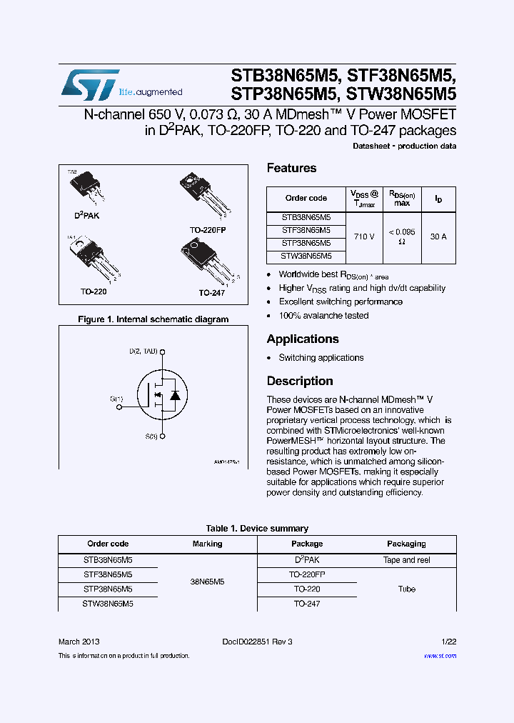 STW38N65M5_8022577.PDF Datasheet